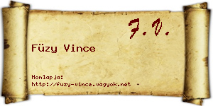 Füzy Vince névjegykártya