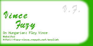 vince fuzy business card
